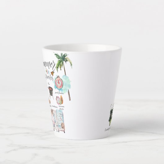 Trendy Summer Favorieten | Illustratie Waterverf Latte Mok (Voorkant)