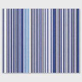 Trendy Summer Navy Blue Boat Stripes Collectie Cadeaupapier (Vlak)