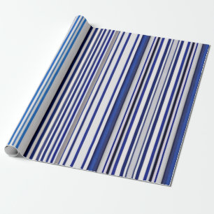 Trendy Summer Navy Blue Boat Stripes Collectie Cadeaupapier