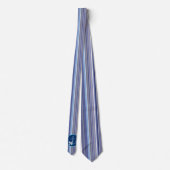 Trendy Summer Navy Blue Boat Stripes Collectie Stropdas (Achterkant)