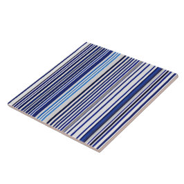 Trendy Summer Navy Blue Boat Stripes Collectie Tegeltje