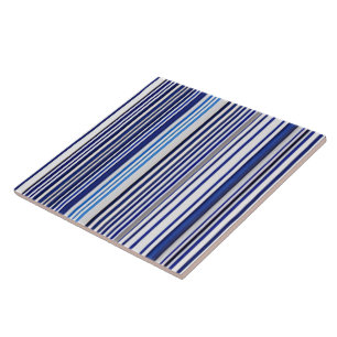 Trendy Summer Navy Blue Boat Stripes Collectie Tegeltje