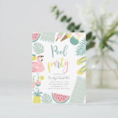 Trendy Summer Pool Party Script Sweet 16 Birthday Uitnodiging Briefkaart (Staand voorkant)