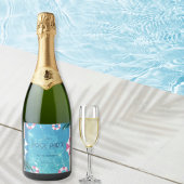 Trendy Summer Pool Party Sparkling Wijnetiket