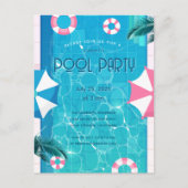 Trendy Summer Pool Party Uitnodiging (Voorkant)