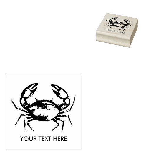 Trendy Summer Seafood Crab Nautical Personalized   Rubberstempel (Gestempeld)
