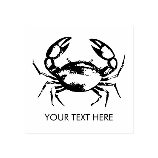 Trendy Summer Seafood Crab Nautical Personalized   Rubberstempel (Afrduk)