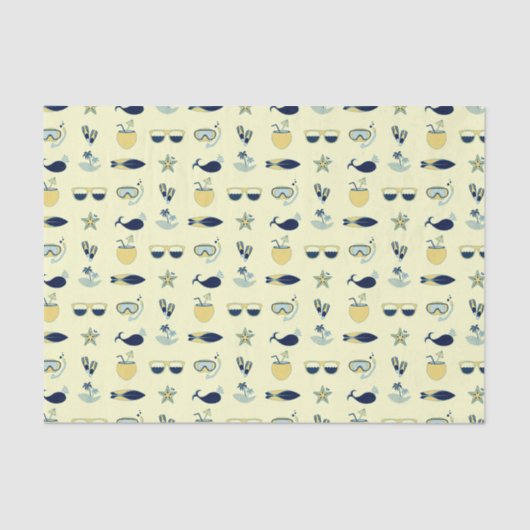 Trendy Summer Symbols Pattern Tissuepapier (Voorkant)