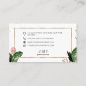 Trendy Summer Tropical laat gouden Lijst over Visitekaartje (Achterkant)