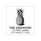 Trendy Summer Tropical Pineapple Return Address Rubberstempel (Afrduk)