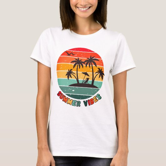 Trendy "Summer Vibes" T-shirt (Voorkant)