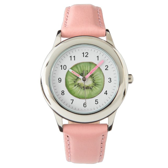 Trendy Summer Watercolor Fruit Kiwi  Horloge (Voorkant)