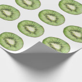 Trendy Summer Watercolor Fruit Kiwi Pattern Cadeaupapier (Hoek)
