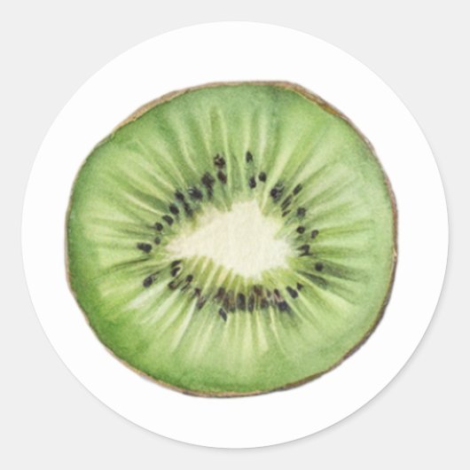 Trendy Summer Watercolor Fruit Kiwi  Ronde Sticker (Voorkant)