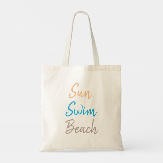 Trendy Sun Swim Beach Op Maat  Tote Bag (Achterkant)