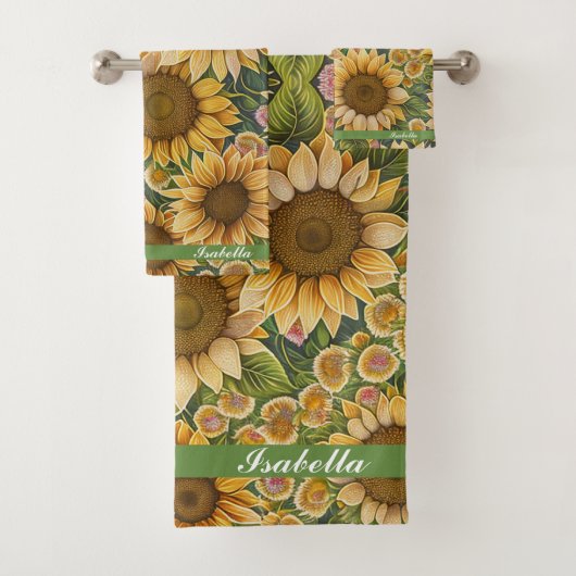 Trendy Sunflower Beauful Collectie Bad Handdoek (Insitu)