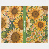 Trendy Sunflower Beauful Collectie Fleece Deken (Voorkant (Horizontaal))