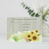 Trendy Sunflower RSVP-reactiekaart RSVP Kaartje (Staand voorkant)