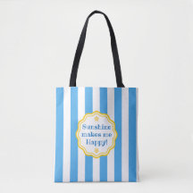 Trendy Sunshine Blue & White Wide Stripe