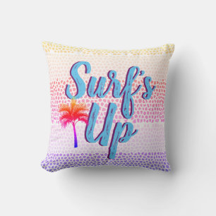 Trendy Surf Up Sunset Palm Tree Kussen