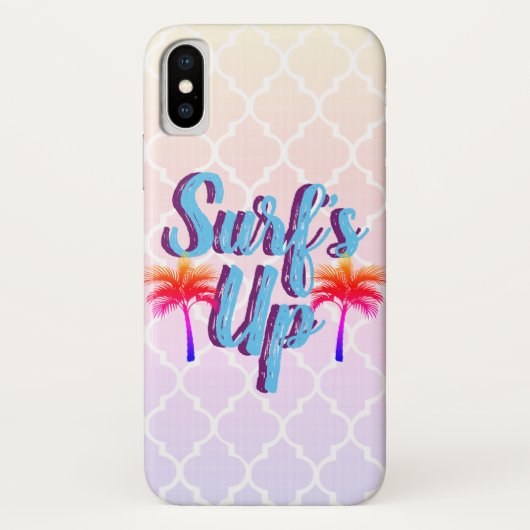 Trendy Surf Up Sunset Palm Trees Case-Mate iPhone Case (Achterkant)