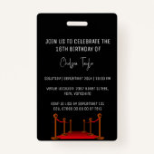 Trendy Sweet 16 Bus Access Barcode Invitation VIP Badge (Achterkant)