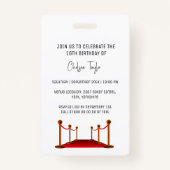 Trendy Sweet 16 Bus Venue Access Invitation VIP Badge (Achterkant)