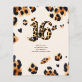 Trendy Sweet 16 Leopard Print Safari (Achterkant)