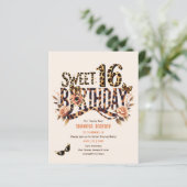 Trendy Sweet 16 Luipaardprint Safari  (Staand voorkant)