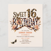 Trendy Sweet 16 Luipaardprint Safari  (Voorkant)