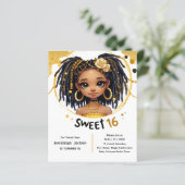 Trendy Sweet 16 Zwart Tiener Verjaardag Zwart Goud (Staand voorkant)