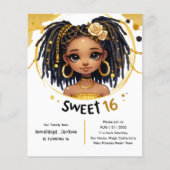 Trendy Sweet 16 Zwart Tiener Verjaardag Zwart Goud (Voorkant)