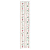 Trendy sweet botanical retro style Strawberry Korte Tafelloper (Voorkant)