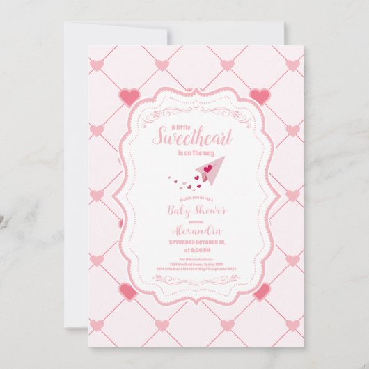 Trendy Sweetheart Valentijnsdag Baby shower Kaart (Voorkant)