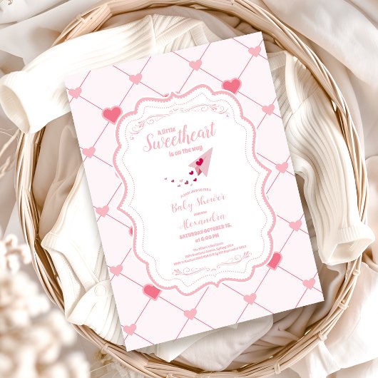 Trendy Sweetheart Valentijnsdag Baby shower Kaart
