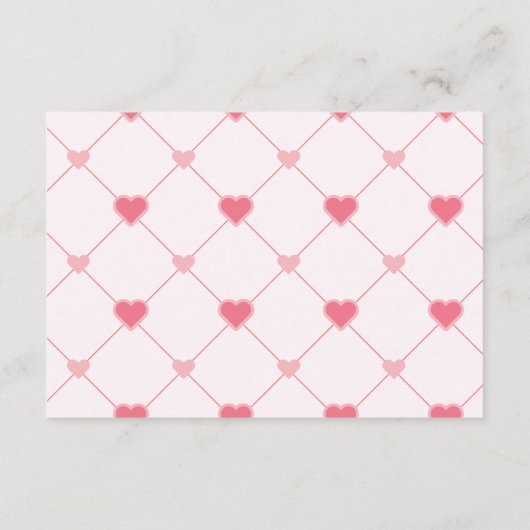 Trendy Sweetheart Valentijnsdag Diapper Raffle Informatiekaartje (Achterkant)