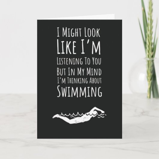 Trendy Swimming Cards Swimmer Swim Modern Sports Kaart (Voorkant)