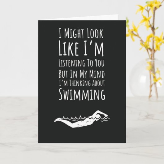 Trendy Swimming Cards Swimmer Swim Modern Sports Kaart (Gele Bloem)