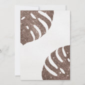 Trendy Swiss Cheese Leaf Roos Gold Glitter Wedding Kaart (Achterkant)