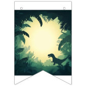 Trendy T-Rex Dinosaur Silhouette Bunting Banner (Eerste vlag)