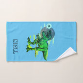 Trendy T Rex Dinosaurus gepersonaliseerd Bad Handdoek (Handdoek)