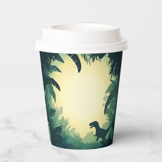 Trendy T-Rex Dinosaurus Papieren beker (Achterkant)