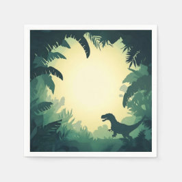 Trendy T-Rex dinosaurus silhouet papier servet
