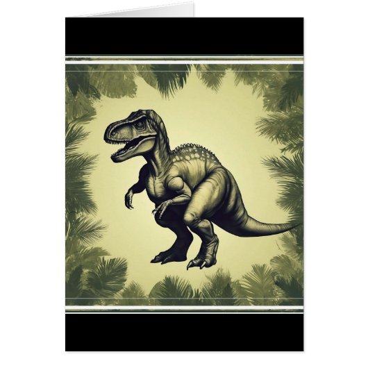 Trendy T-Rex dinosaurus Wenskaart (Voorkant)