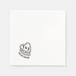 Trendy  taart initiaal servet