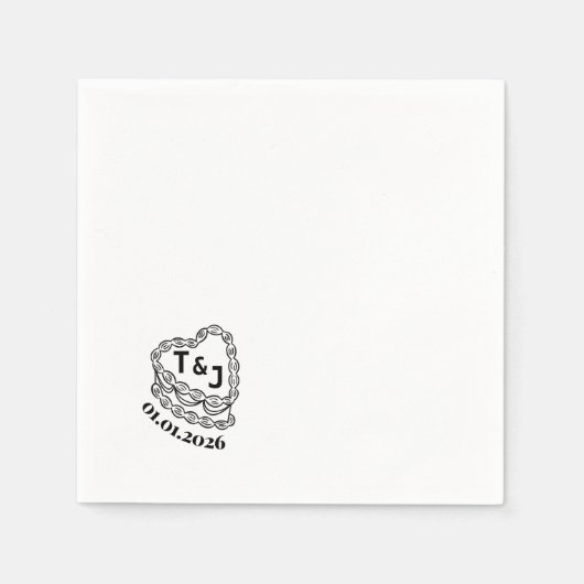 Trendy taart initiaal servet (Voorkant)