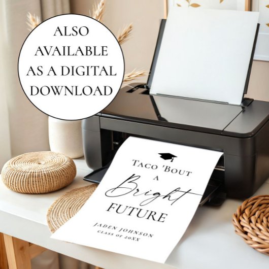 Trendy Taco over een stralend Afstuderen voor de t Poster