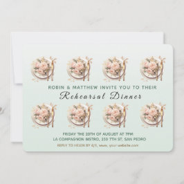 Trendy tafel de avond voor het repetitiediner kaart