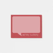 Trendy Talk Bubble met persoonlijke naam RED Post-it® Notes (Voorkant)