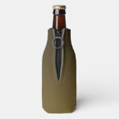 Trendy Tan en Black Grainy Vignette Flesjeskoeler (Fles Achterkant)